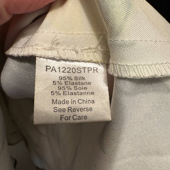 Parker Sleeveless Silk Peplum Blouse | Vibrant Multi-Color | Size Large | GUC - Picture 5 of 7